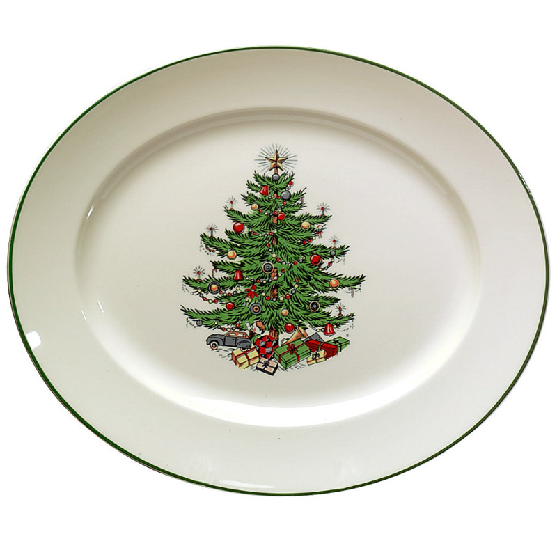 The Holiday Aisle® Original Christmas Tree Traditional Oval Platter